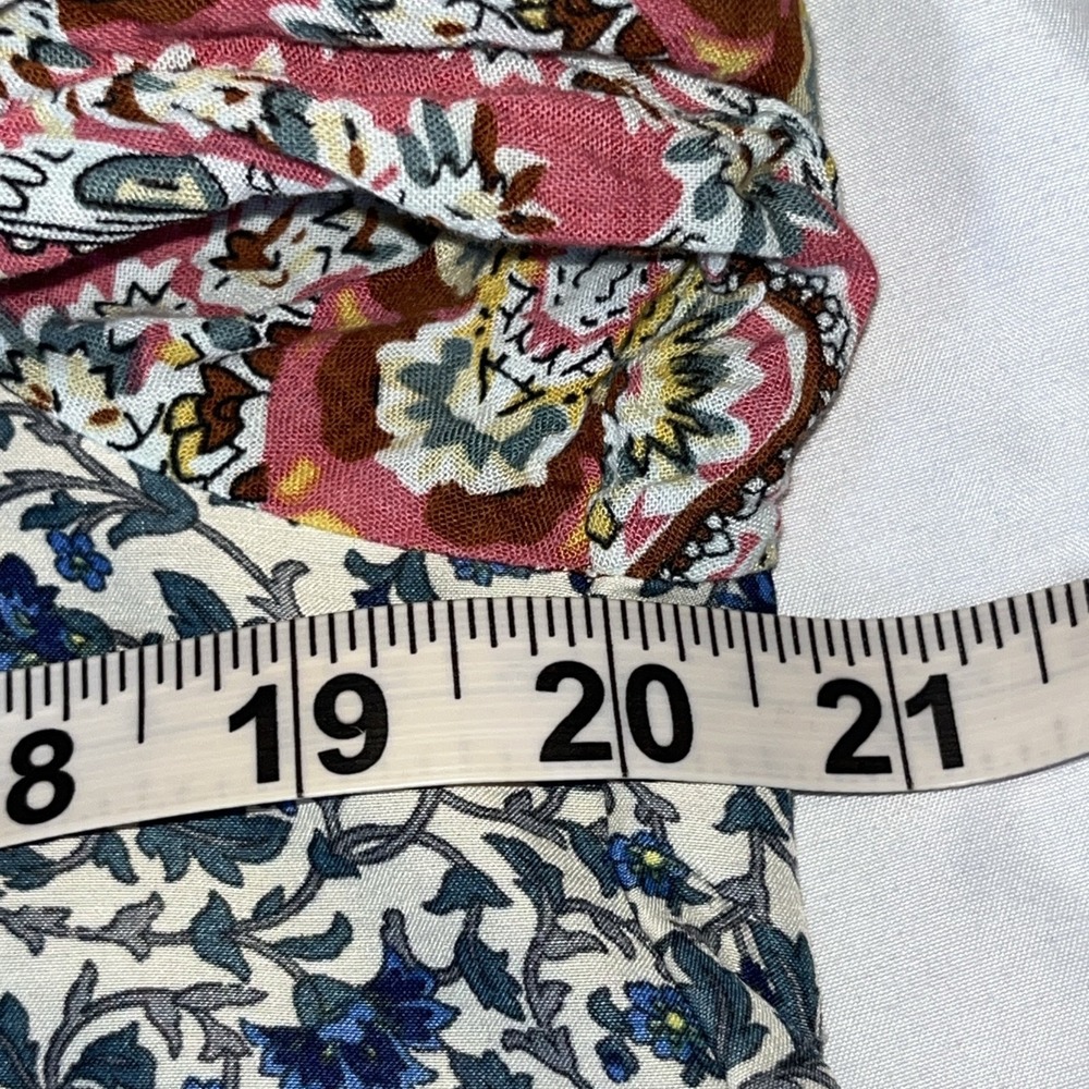 Thml Boho Colorblock Shirt Blouse Large Cottagecore Victorian Long Sleeve Top - Picture 5 of 7